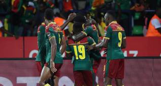Gol de Camerún ante Ghana en las semifinales de la Copa África 2017.