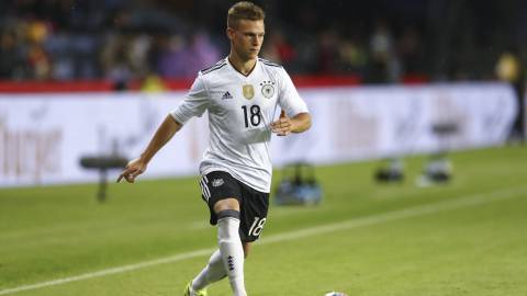 BRONDBY, DENMARK - JUNE 06: Joshua Kimmich of Germany controls the ball during the international friendly match between Denmark v Germany on June 6, 2017 in Brondby, Denmark. (Photo by Martin Rose/Bongarts/Getty Images)