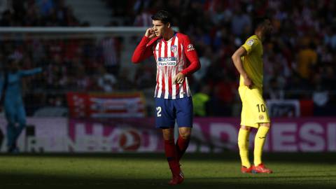 Morata, tras hacer el 1-0 en el Atlético-Villarreal.